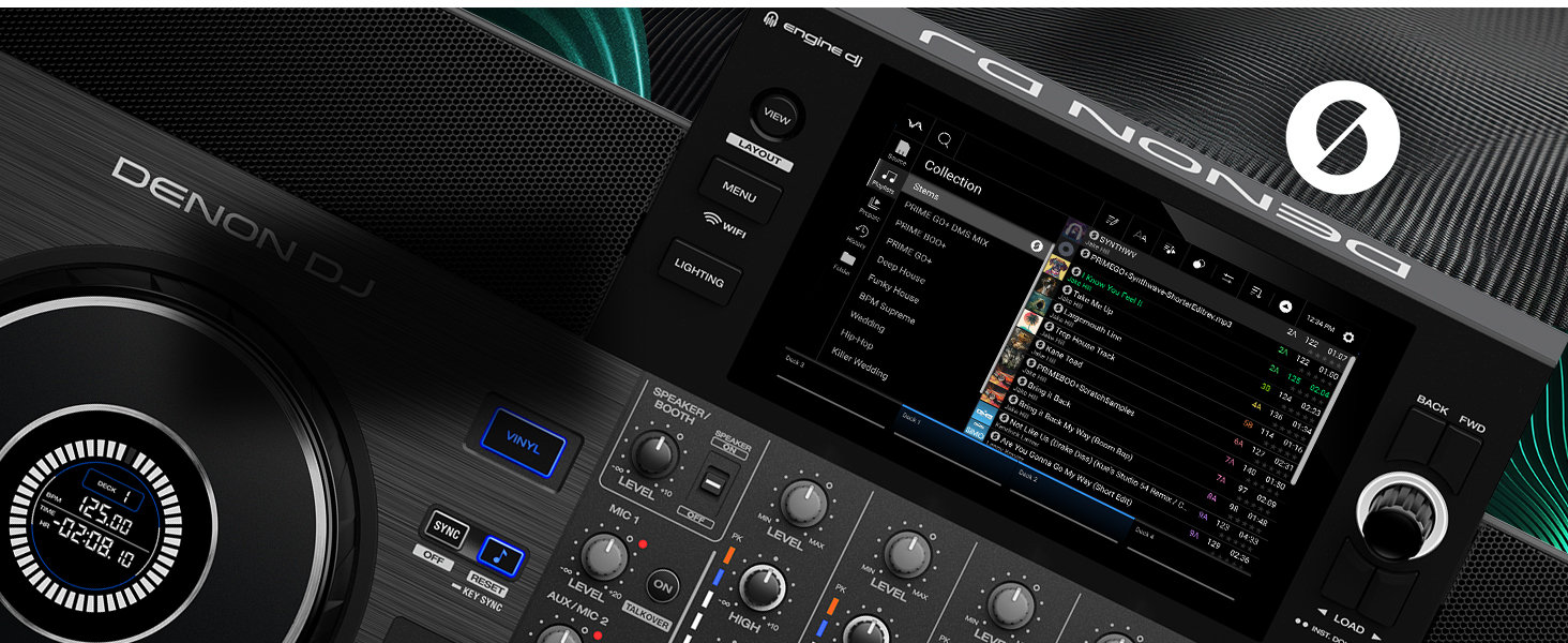 DJ контролер Denon DJ SC LIVE 4: 4 деки, Stem-розділення, Wi-Fi, вбудовані динаміки, сумісність з Serato DJ та Virtual DJ