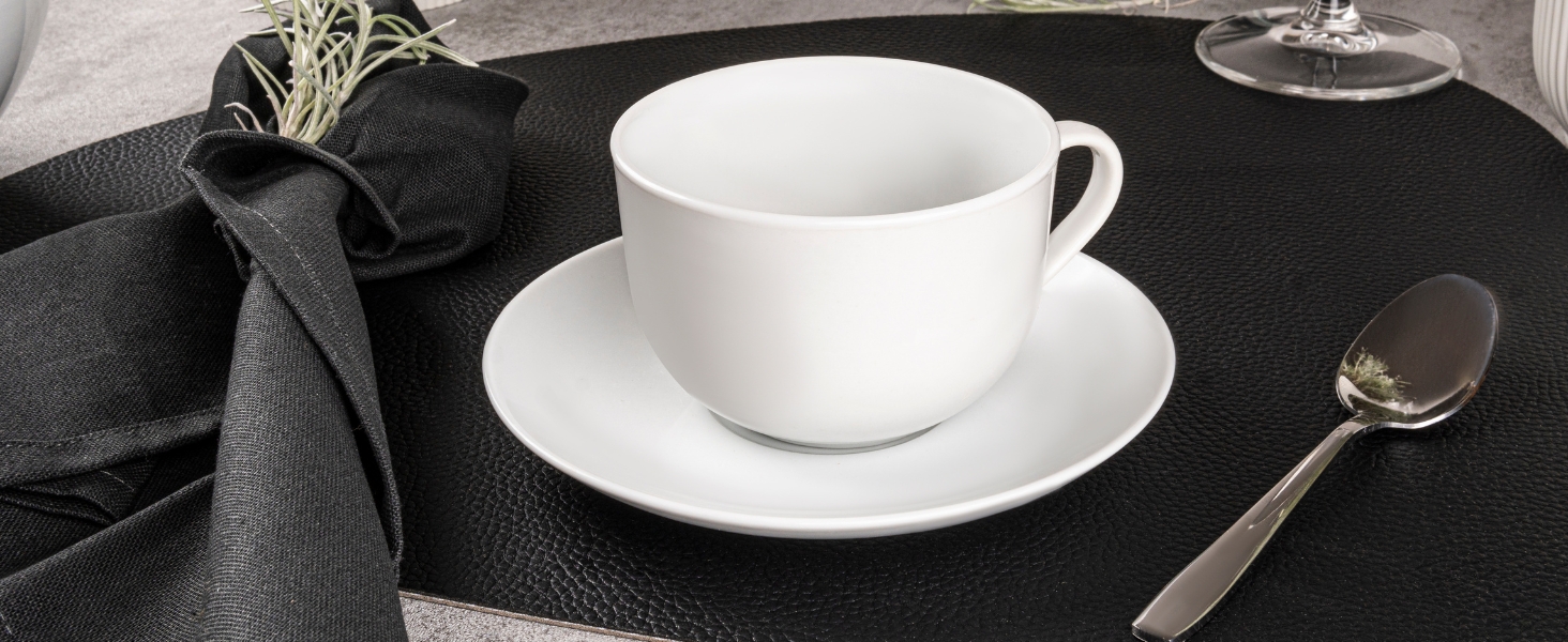 Singer | Marlo 6-Piece Coffee Mug Set, Porcelain Coffee Cups for 6 People, Dishwasher-Safe Coffee Cups & Mugs Set for Coffee & Tea, 350 ml | PREMIUM COLLECTION
