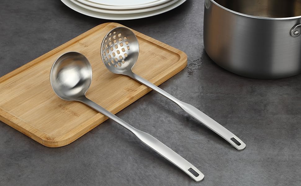 Набір кухонних аксесуарів Pleafind 4 шт. з нержавіючої сталі (304) - ложка, шумовка, лопатка, ложка для супу