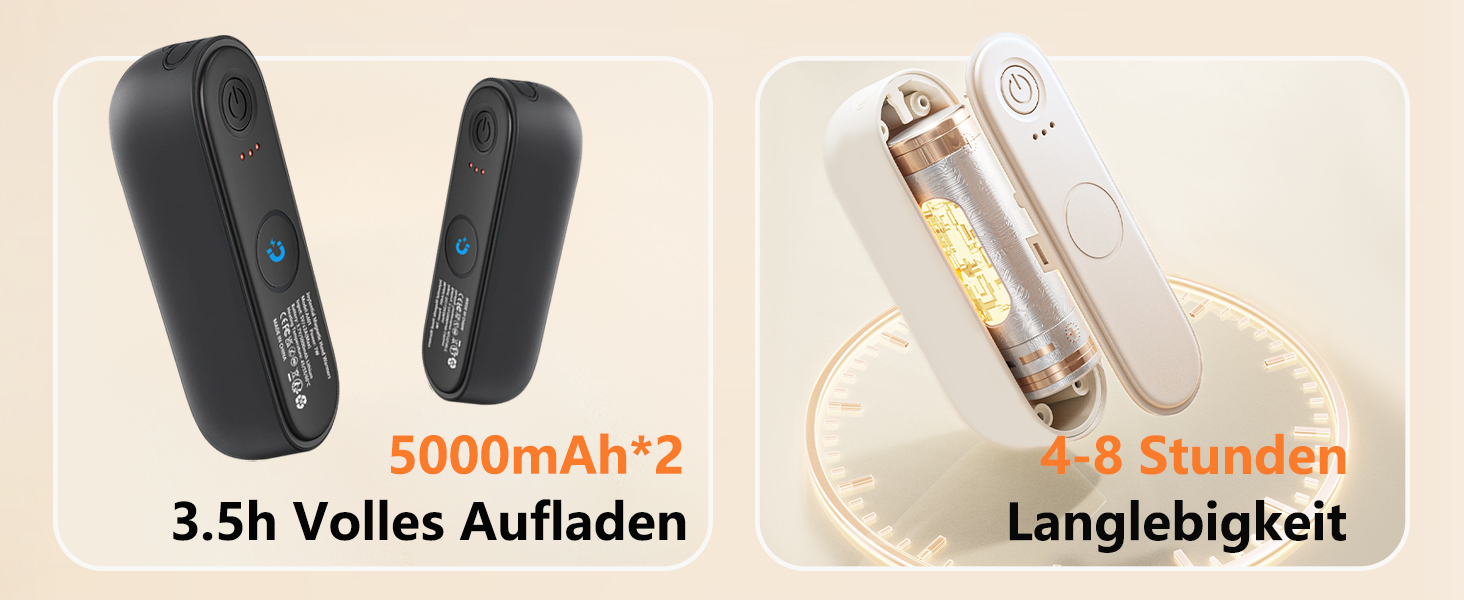 Електричний грілка для рук та кишень, 10000mAh, 2-в-1, портативний, магнітний, 3 режими нагріву, багаторазовий, для активного відпочинку, кемпінгу, подарунок для жінок та чоловіків, чорний