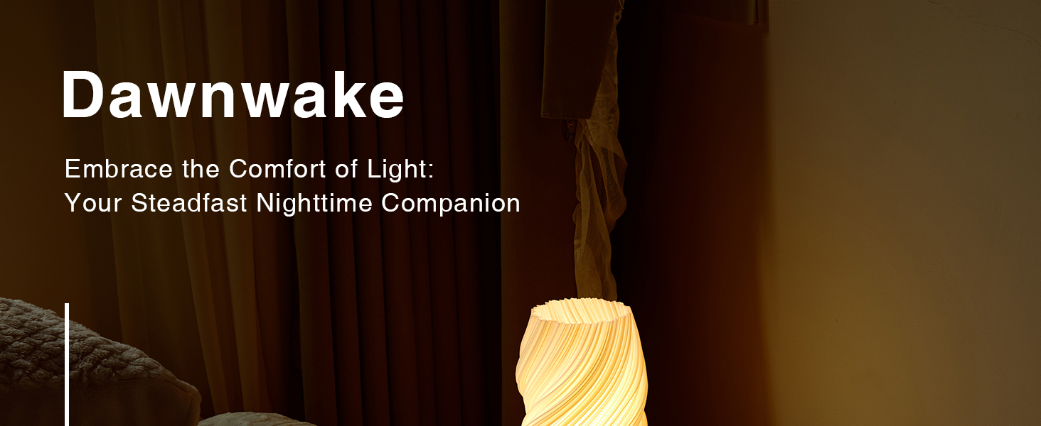 Стійлова лампа Dawnwake для спальні та вітальні з дерев'яним цоколем, LED-освітлення