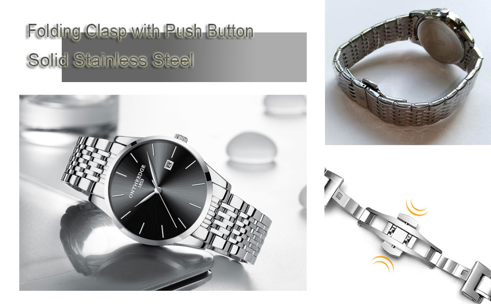 Чоловічий годинник на зап'ясті з нержавіючої сталі, водонепроникний, класичний, з великим циферблатом, мінімалістичний, аналоговий кварцовий годинник для чоловіків, синій, Hg-hlan