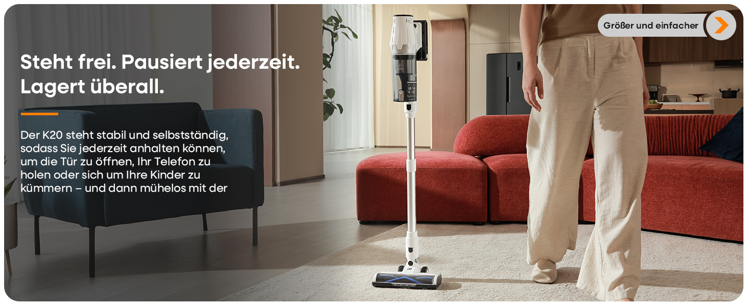 Акумуляторний пилосос ElecKeys 48000Pa/580W з LED дисплеєм, білий. Підходить для твердих поверхонь, килимів та видалення шерсті тварин. 7-шарова фільтрація, антизаплутана щітка, 65 хвилин роботи.