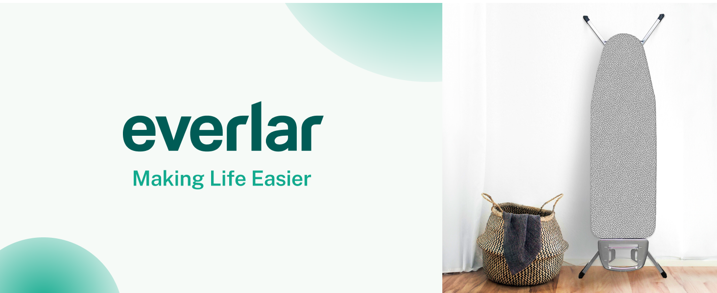 Everlar® Преміум чохол для прасувальної дошки 120x40 (M) | Зроблено в Німеччині | OEKOTEX100 | Для прасувальних дошок 115-122x35-40 см | Сірий з білими крапками