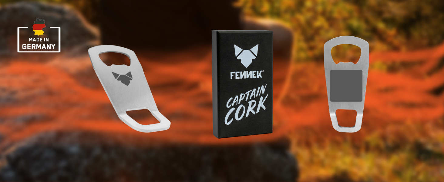FENNEK Captain Cork | Magnetic Bottle Opener | Perfect for Camping, BBQs, and Spontaneous Parties | Made of Stainless Steel | Made in Germany