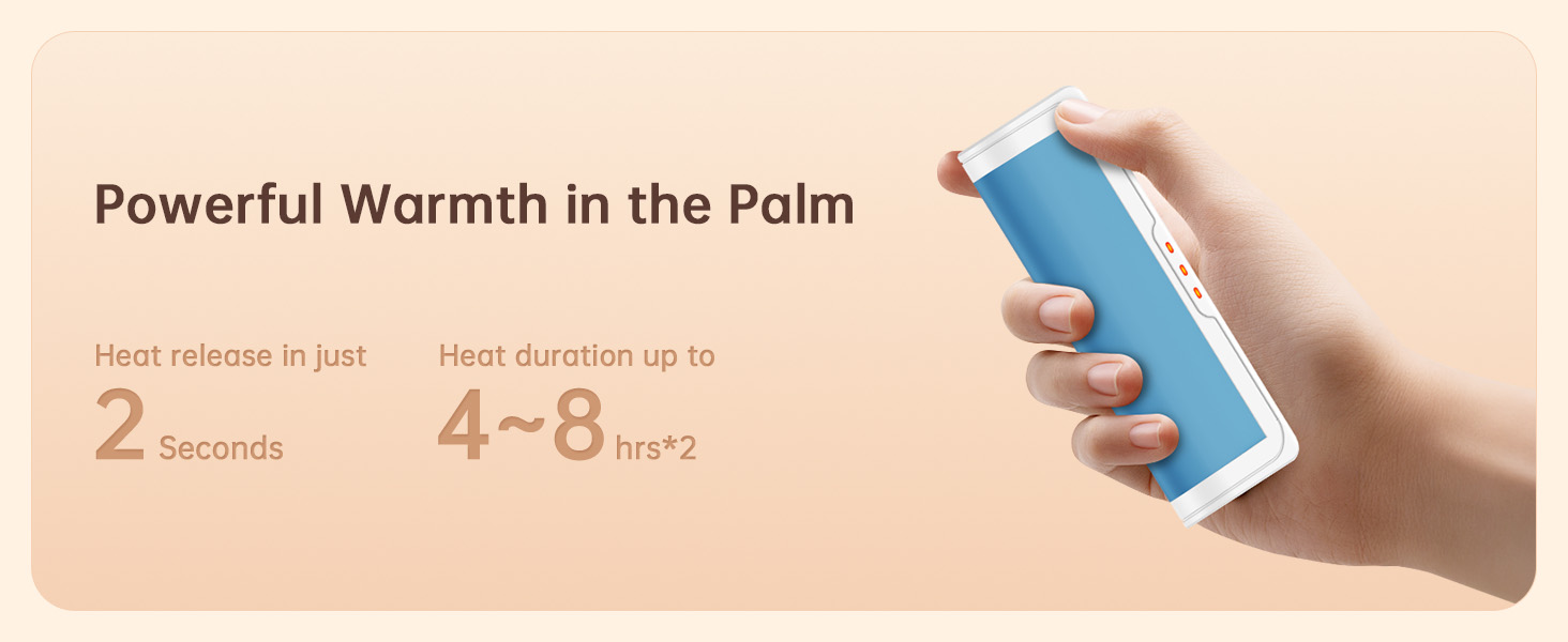 Jonwall Електричні грілки для рук, перезаряджаються, 2 шт. у наборі, USB, 3 рівні нагріву, для кемпінгу, гольфу, подарунок (блакитні)