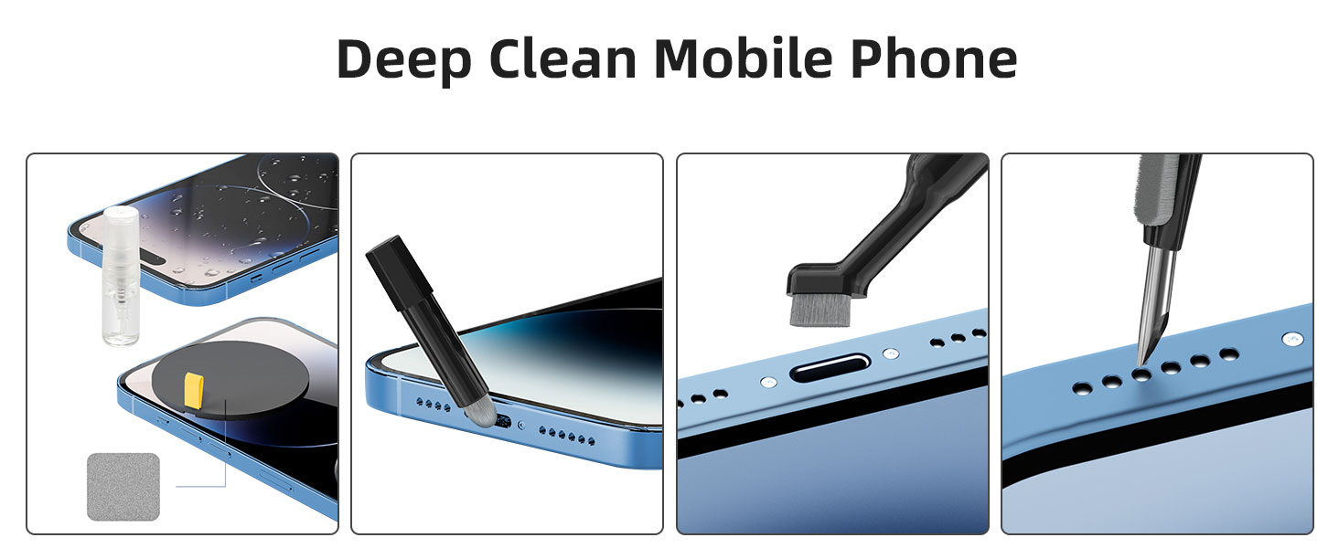 Набір для чищення клавіатури та екрану 20 в 1: очищувач екрану, щітка для клавіатури, для ноутбука, планшета, комп'ютера, монітора, камери (чорний)