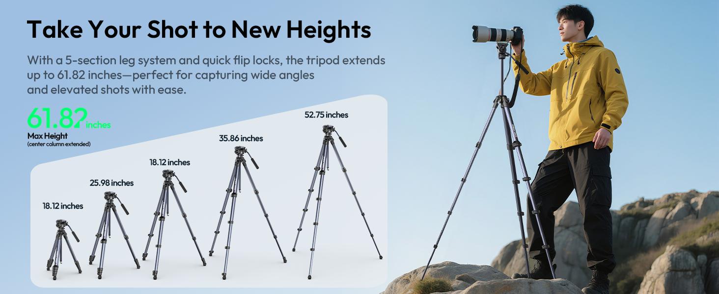 Штатив ULANZI Ombra II 156 см з кульковою головкою 360°, швидкознімною платформою та тримачем для телефону. Підходить для DSLR, Mirrorless камер, смартфонів. Вага 1,21 кг, вантажопідйомність 10 кг. Версія з ручкою на швидкознімній платформі чорного кольору.