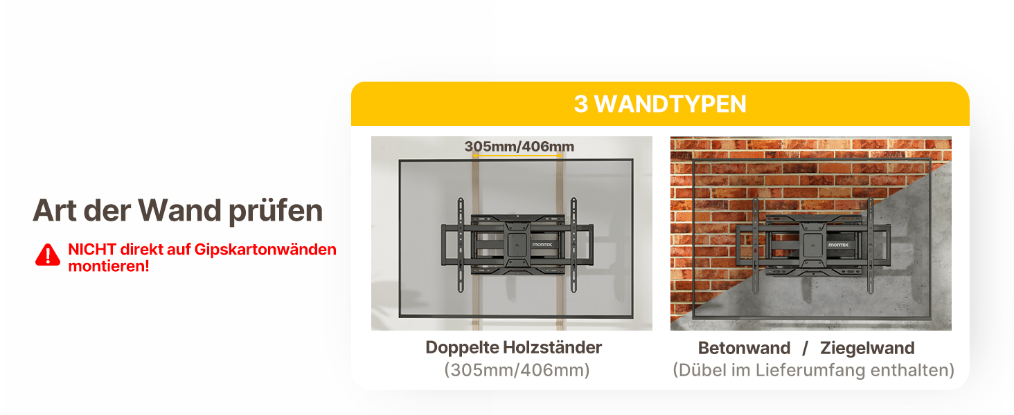 Настінна кріплення для телевізора monTEK, 37-90 дюймів, до 75 кг, з подвійними шарнірними руками, регулювання нахилу, поворот і витягування, VESA 600x400