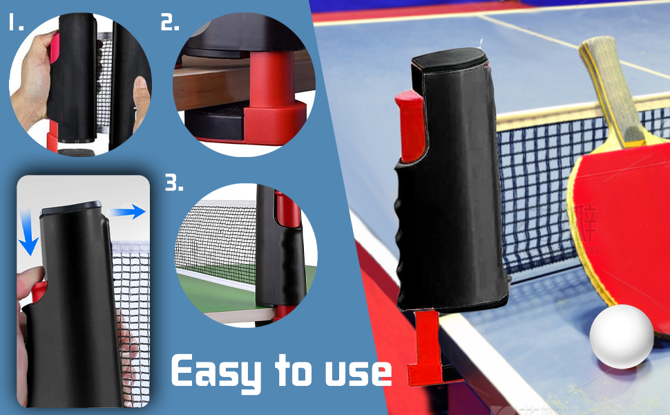 Знімне сітка для настільного тенісу, 190 см (макс), замінна сітка для настільного тенісу, портативна, для столу, офісу, їдальні. Комплект A