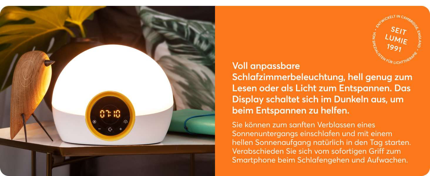 Світловий будильник Lumie Bodyclock Rise 100 з імітацією сходу та заходу сонця, білий