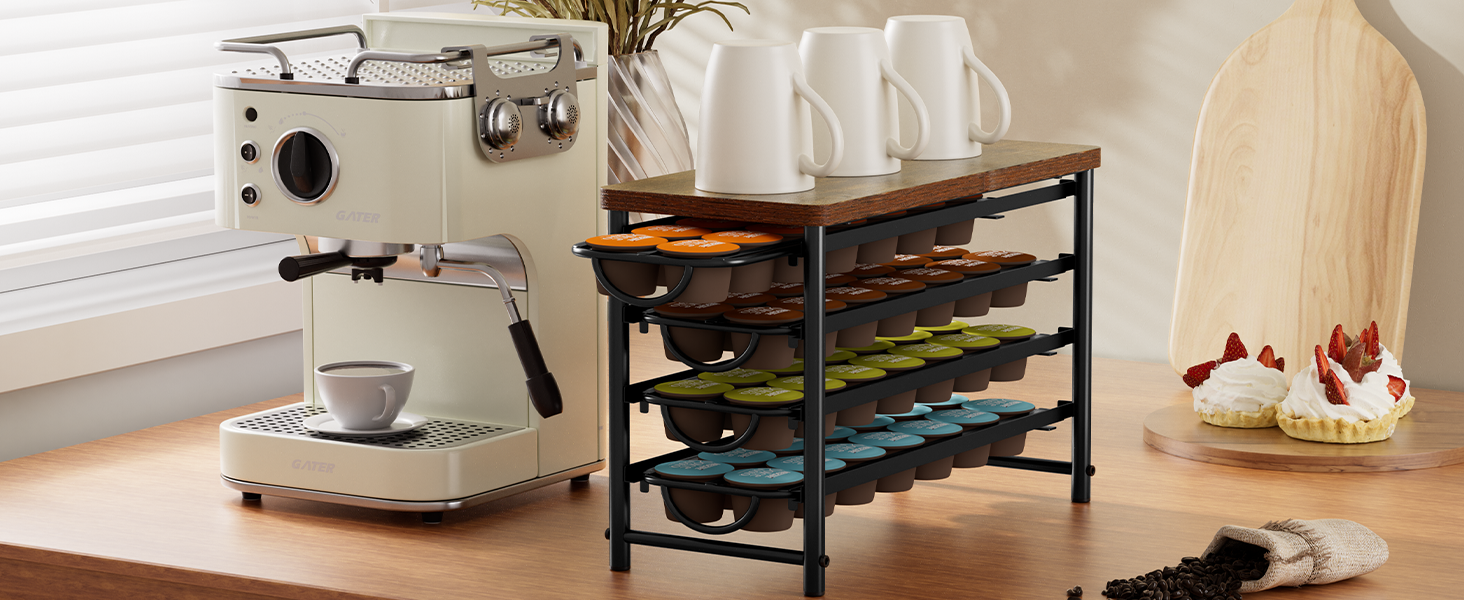 Тримач для капсул кави Dolce Gusto, металева висувна шухляда на 56 капсул з тихими направляючими та антиковзними ніжками