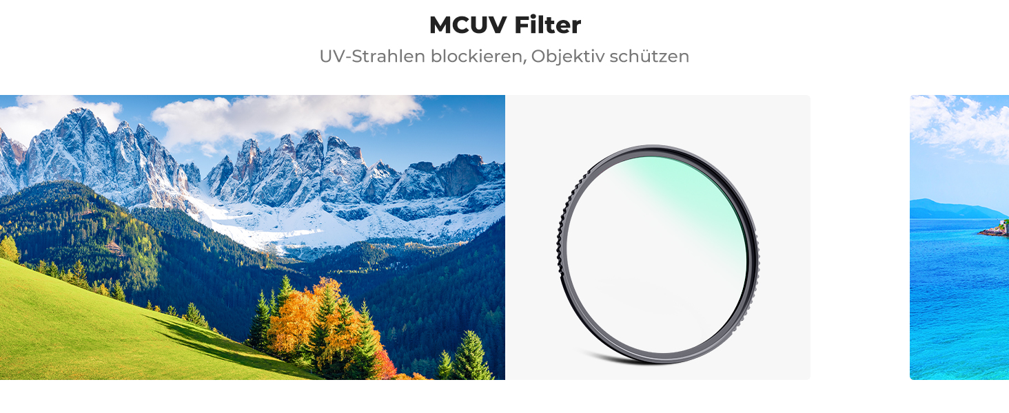 Набір фільтрів K&F Concept 58mm: UV, CPL, ND4 (Nano-Klear)