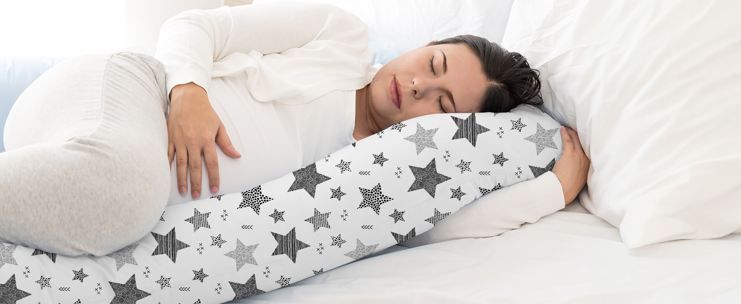 Подушка для годування Amilian Stillkissen для сну на боці, вагітних та після пологів, XXL, Body Pillow, небесно-блакитний
