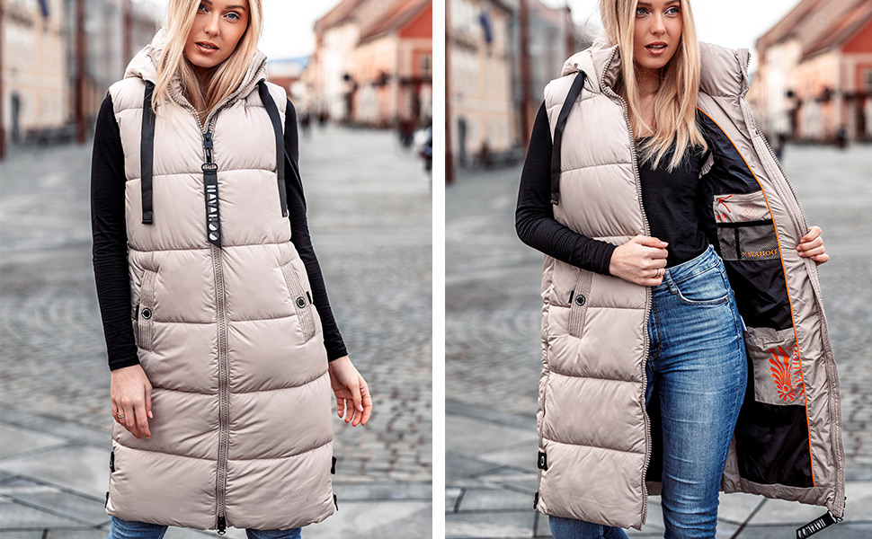 Жіноча степна жилетка Navahoo з капюшоном, без рукавів, чорна. Outdoor жилетка з капюшоном, утеплена, B942 L