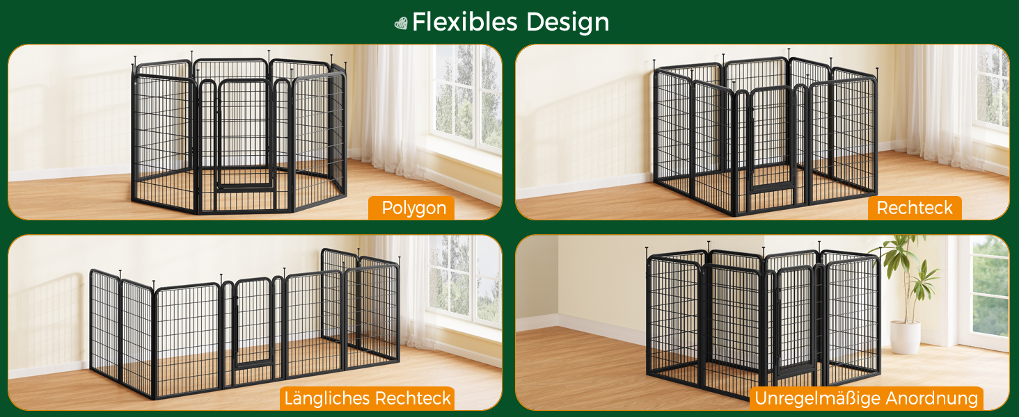 Переносний вольєр для собак Yaheetech 100 см, 16 частин, з 2 дверцятами, для дому та саду, без інструментів