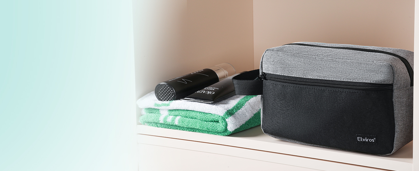 Чоловіча дорожня туалетна косметичка, водонепроникна, з кишенею для гоління та ручкою, органайзер для косметики, спортзал, душ, ванна кімната, подарунок для чоловіків, чорно-сіра