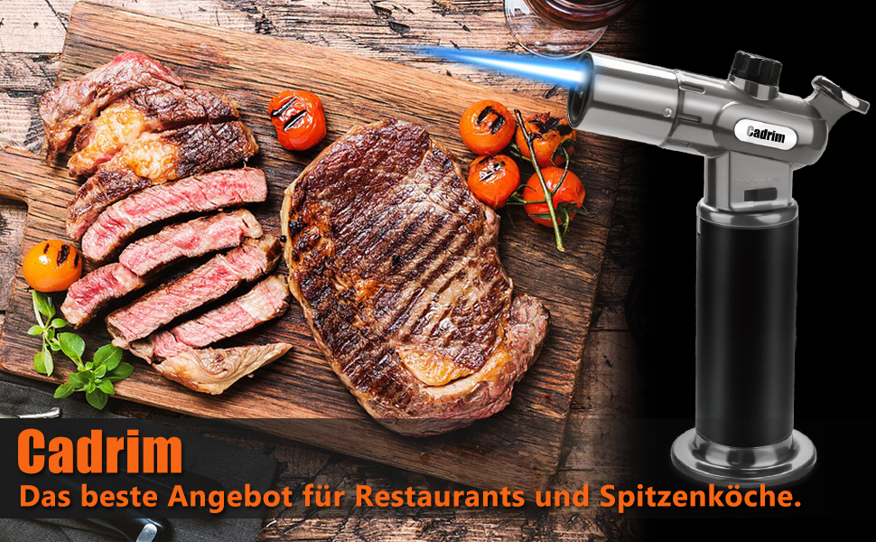 Газовий пальник Flambierbrenner з подвійним полум'ям для приготування десертів, гриля та карамелізації. Ідеально для дому, кухні та барбекю