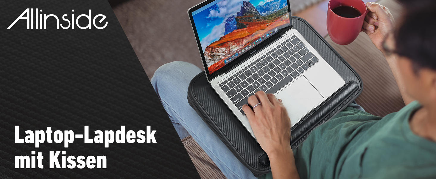 Підставка для ноутбука Lapdesk з подушкою, чорна - до 15.6 дюймів