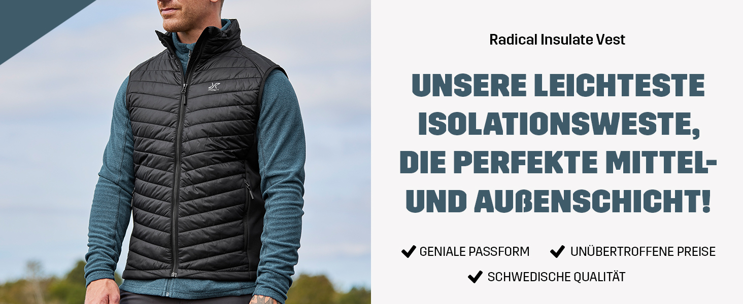 RevolutionRace Radical Insulate Vest для жінок: Легка ізольована жилетка для щоденного використання та активного відпочинку, XXL, Oatmeal