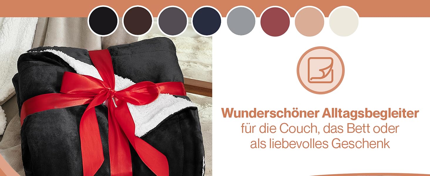 Плед з м'якої шерпи Blumtal Premium, 230x270 см, чорний - сертифікат Oeko-Tex