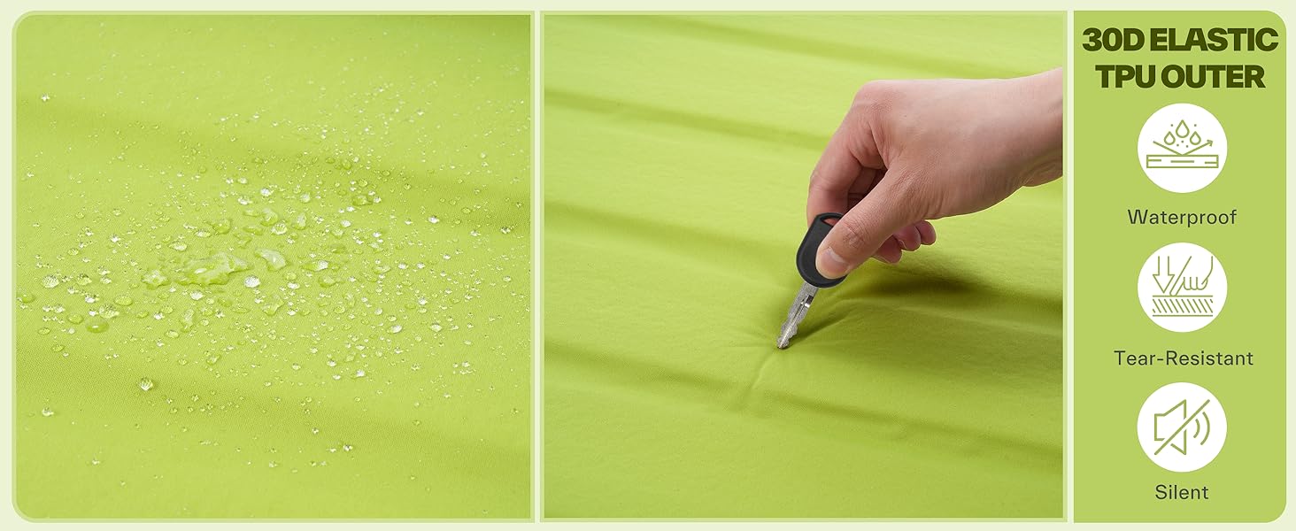 Sportneer Self-Inflating Camping Mat - 198x76cm Outdoor Sleeping Pad - 10cm Thick Air Mattress for Tent, Overnight Stays, Sunbathing, Relaxation, and Picnics