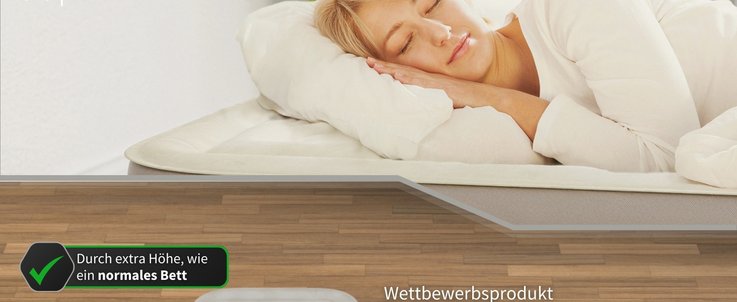 Надувний матрац самонадувний Heimfleiss® 150x200 см | Преміум якість | Швидко надувається | Для гостей та кемпінгу | З насосом (1 особа, бежевий)