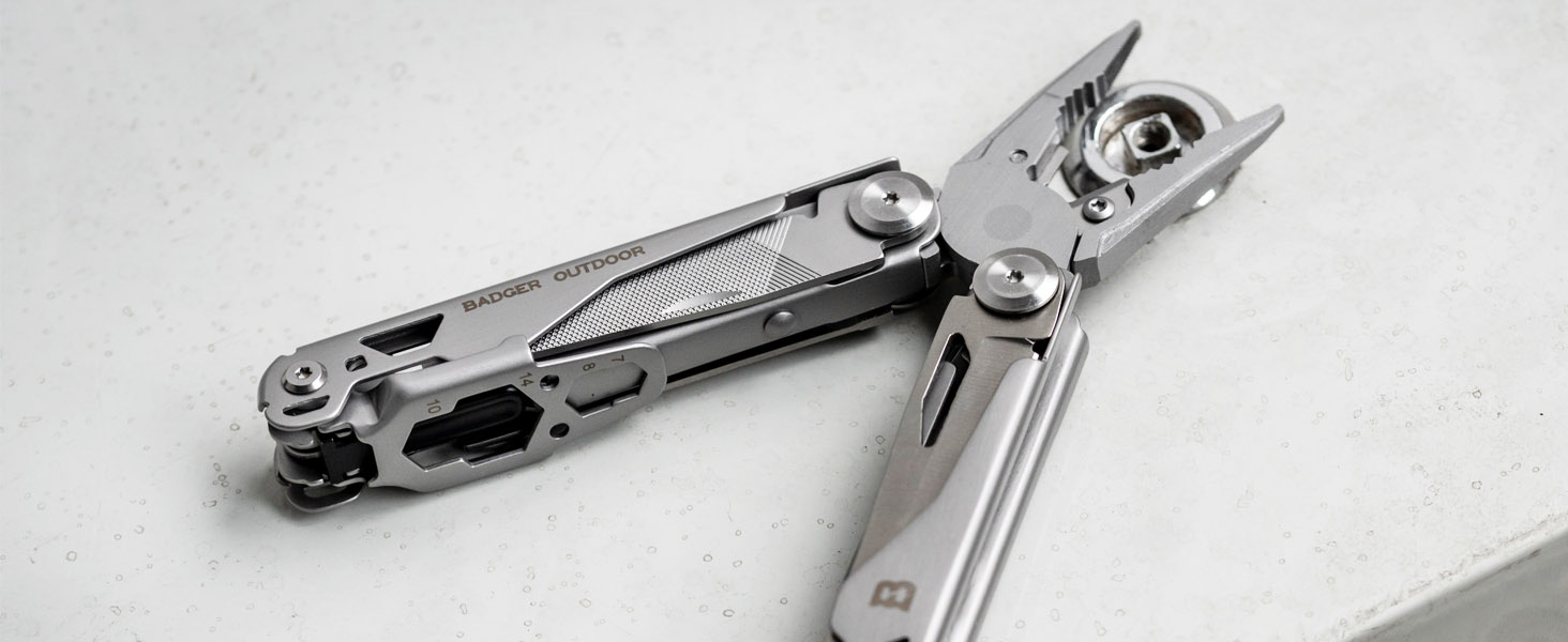 Багатофункціональний інструмент Solid Black 16-в-1 - ніж для виживання, туристичний інструмент з бітами - подарунок для чоловіків