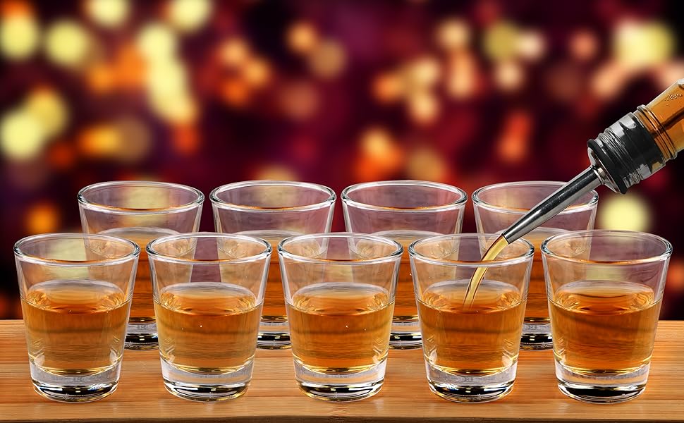 Набір шотерів 24 шт. 5cl для віскі, текіли, горілки та лікерів, скляні, прозорі, для мийки в посудомийній машині