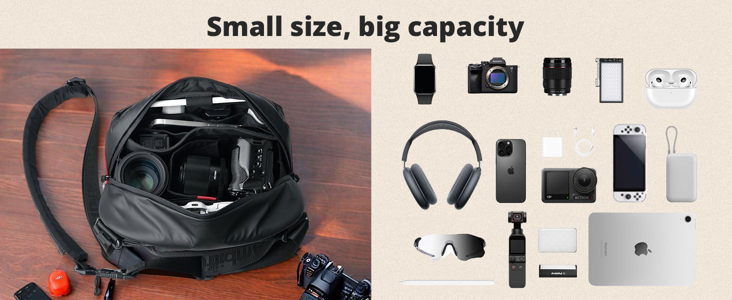 Сумка для фотокамери Ambitful Gm6 - зручна та водонепроникна сумка з відділеннями для фототехніки та штатива