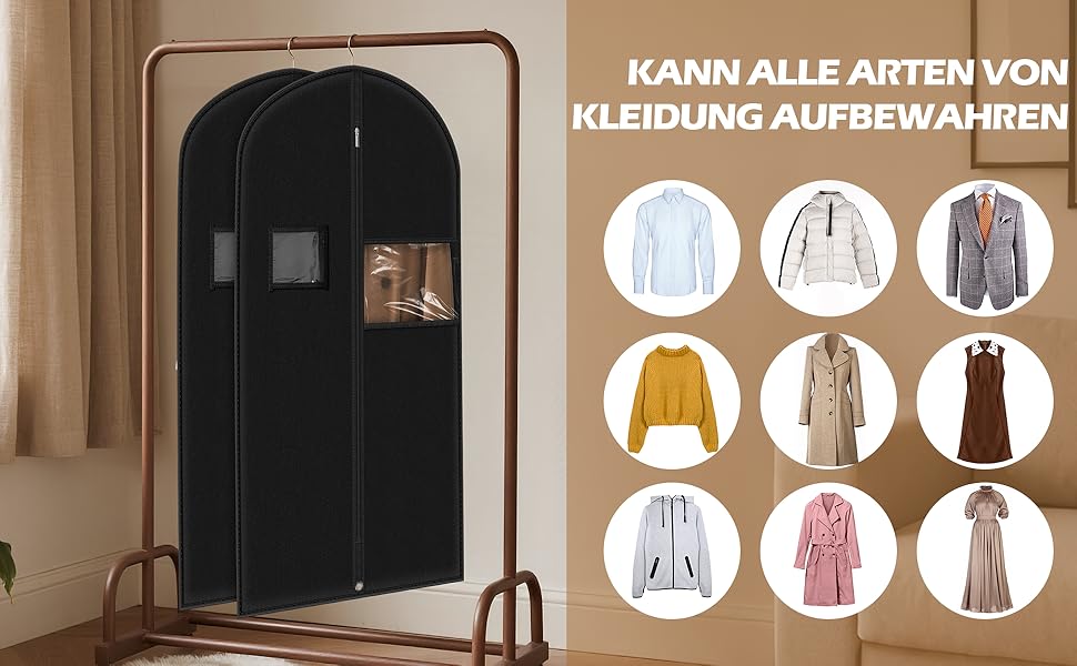 Чохли для одягу чоловічі 100x60 см, набір 4 шт. для костюмів, жакеток, сорочок + 2 мішечки для взуття. Дихаючі захисні чохли з блискавкою для подорожей та зберігання.