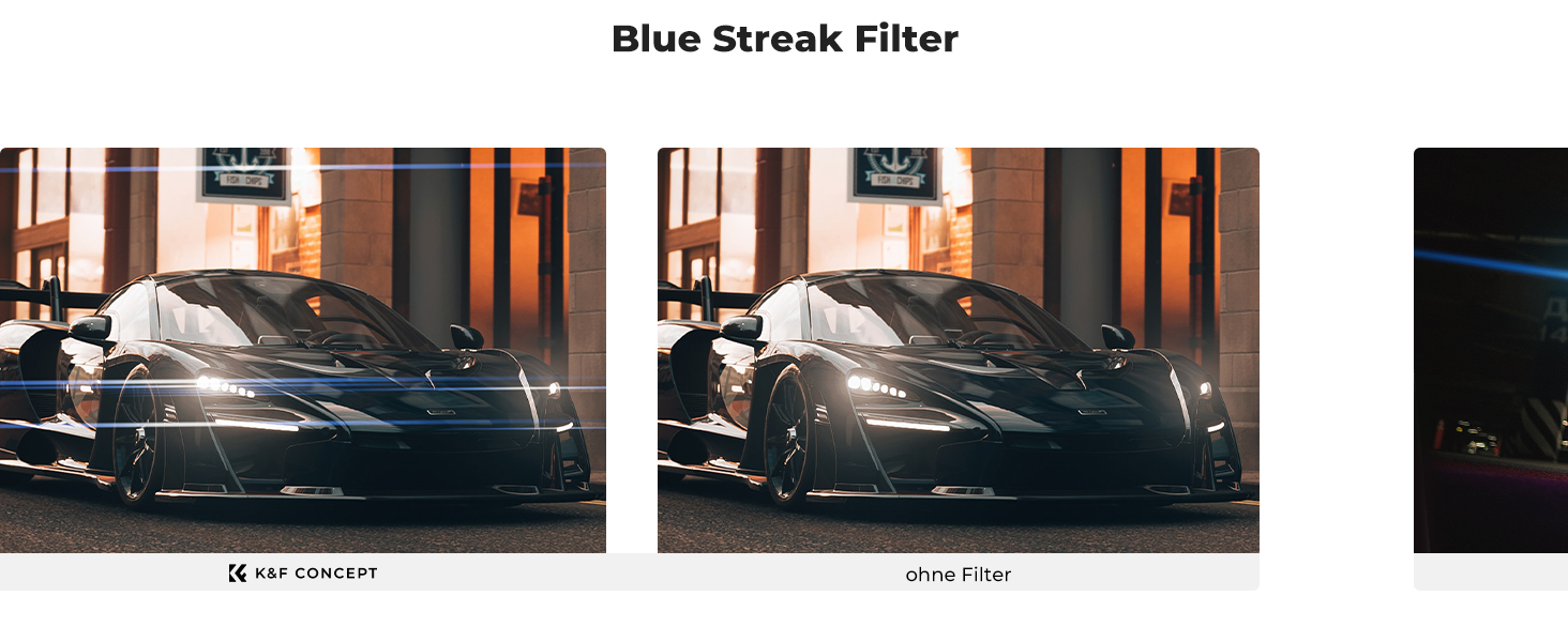 Фільтр K&F CONCEPT Blue Streak Anamorpher 58mm - Ефект синіх смуг, Nano-Klear