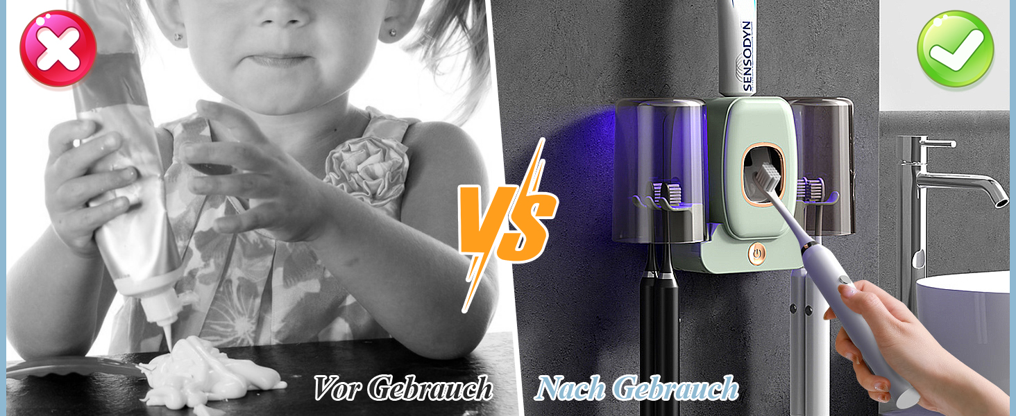 УФ-дезінфектор для зубних щіток з підставкою на стіну, стерилізатор, сушарка, розумний (світло-зелений)