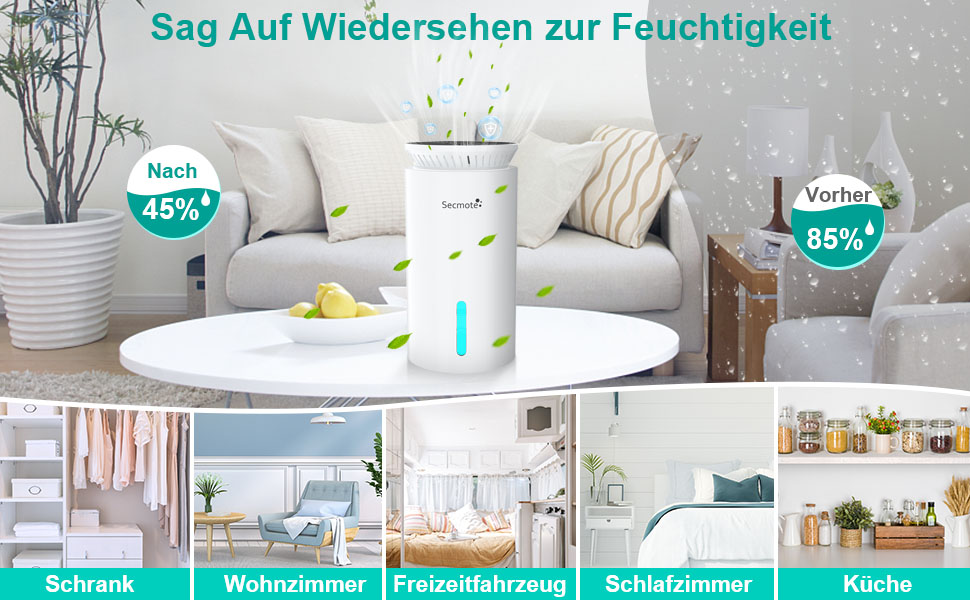 Електричний осушувач повітря 2000 мл, тихий осушувач для дому та офісу, проти вологи, 50㎡ (білий)