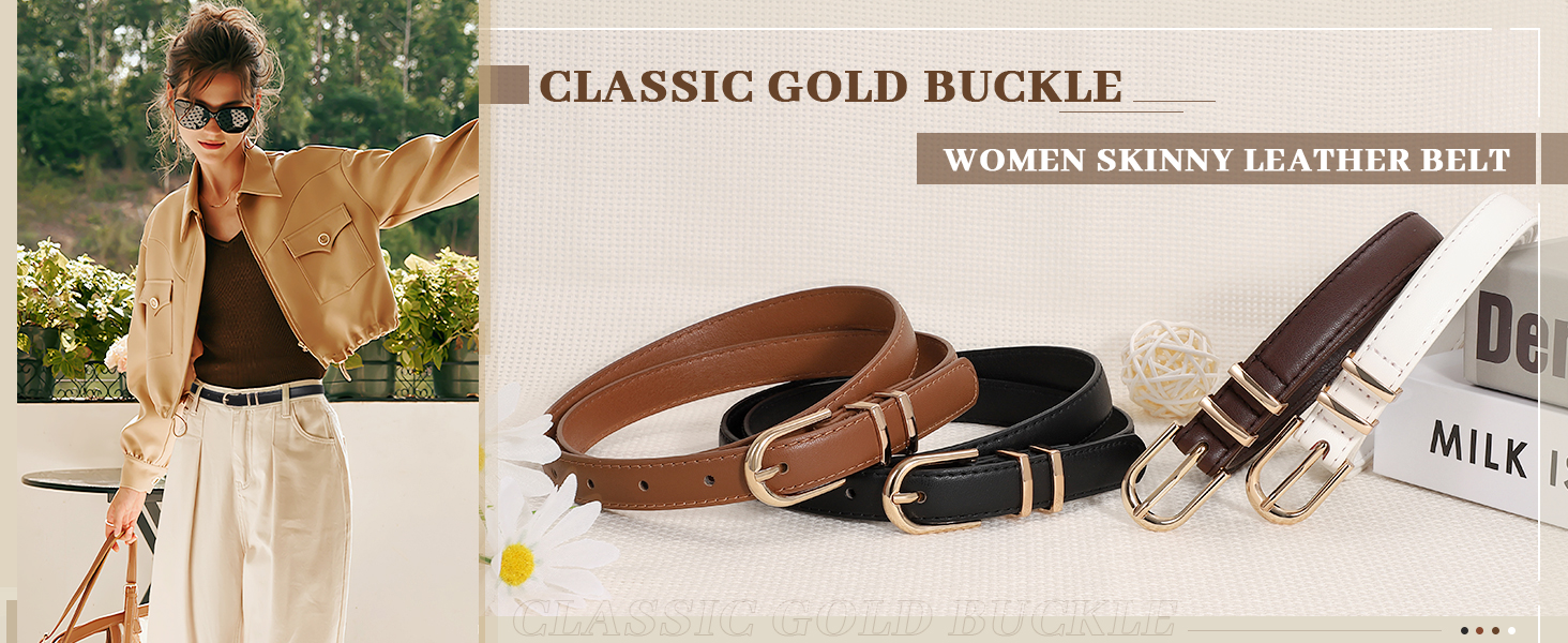 Жіночі шкіряні ремені WERFORU (2 шт.) - чорний+коричневий, 110 см, для штанів/джинсів