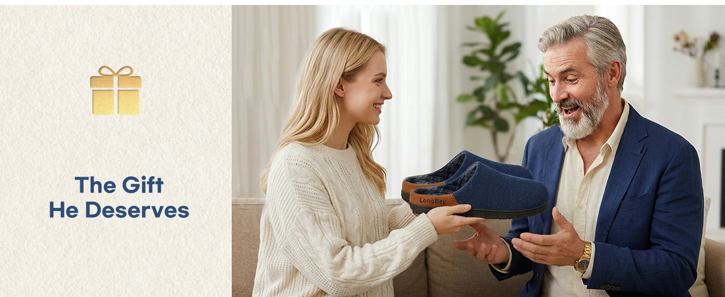 Чоловічі в'язані домашні капці LongBay з піною Memory Foam, дихаючі, для дому та вулиці, розмір 44 EU, чорні
