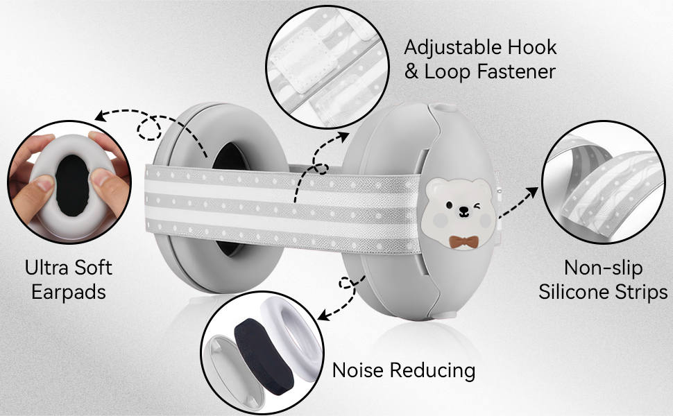 Навушники для захисту слуху Mumba Baby сірого кольору