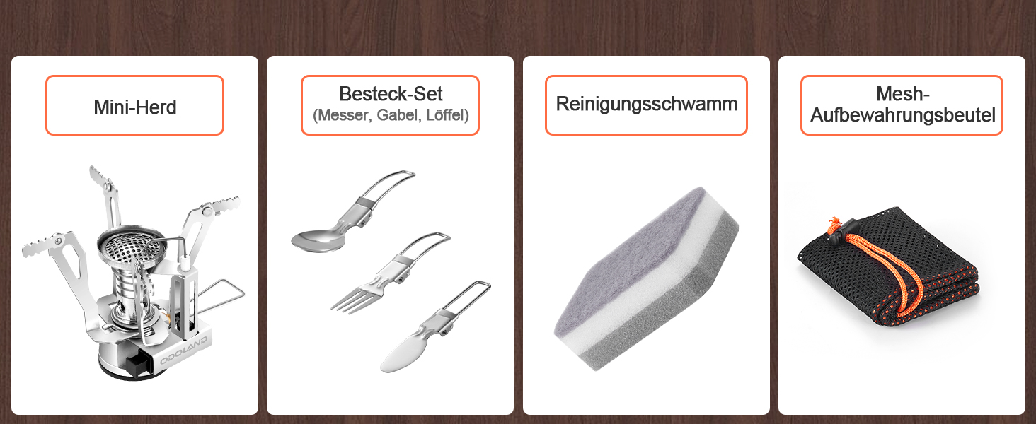 Набір посуду для кемпінгу Odoland з нержавіючої сталі 10 предметів: каструля, сковорода, тарілки, миски, виделки, ножі, ложки. Ідеально для пікніків, походів та кемпінгу.