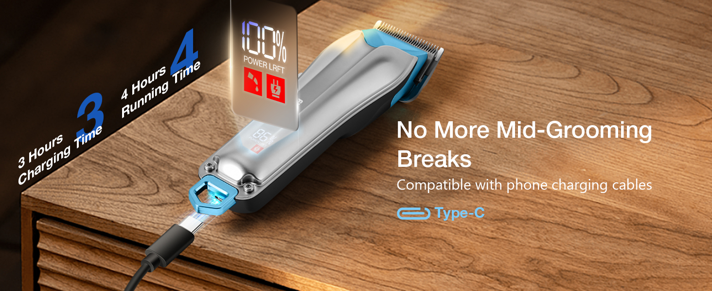 Професійна машинка для стрижки собак Leise, для густого та кучерявого хутра, срібна