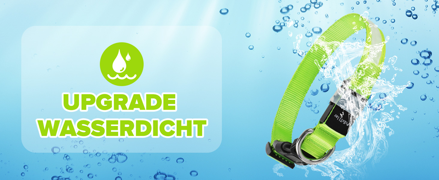 Світлодіодне нашийник для собак Leuchthalsband PcEoTllar, водонепроникний, 7 кольорів, регульований, для маленьких та великих собак, 8 режимів, синій, L (48-60 см)