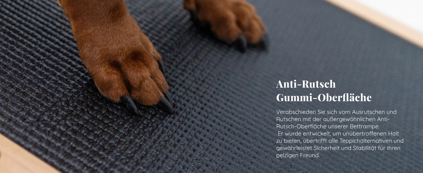 Східці для собак до ліжка з захисним бар'єром - для великих собак до 90 кг - регульована висота до 94.5 см - ширина 49.5 см - складаються - антиковзке покриття - з натурального дерева (бірча) - колір натуральний