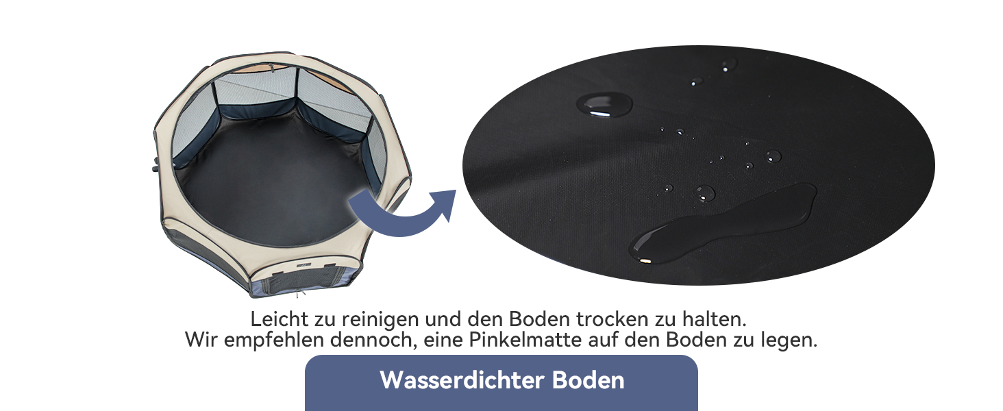 Клітка-вигул для цуценят та котів 4 Pet, складана, для дому та вулиці, з мискою, блакитно-біла