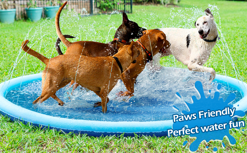 Дитячий розбризкувач Kinder з антиковзким покриттям, 200 см, іграшка-водогра, басейн для собак, ігри на відкритому повітрі, Splash Pad (Блакитний-200 см)