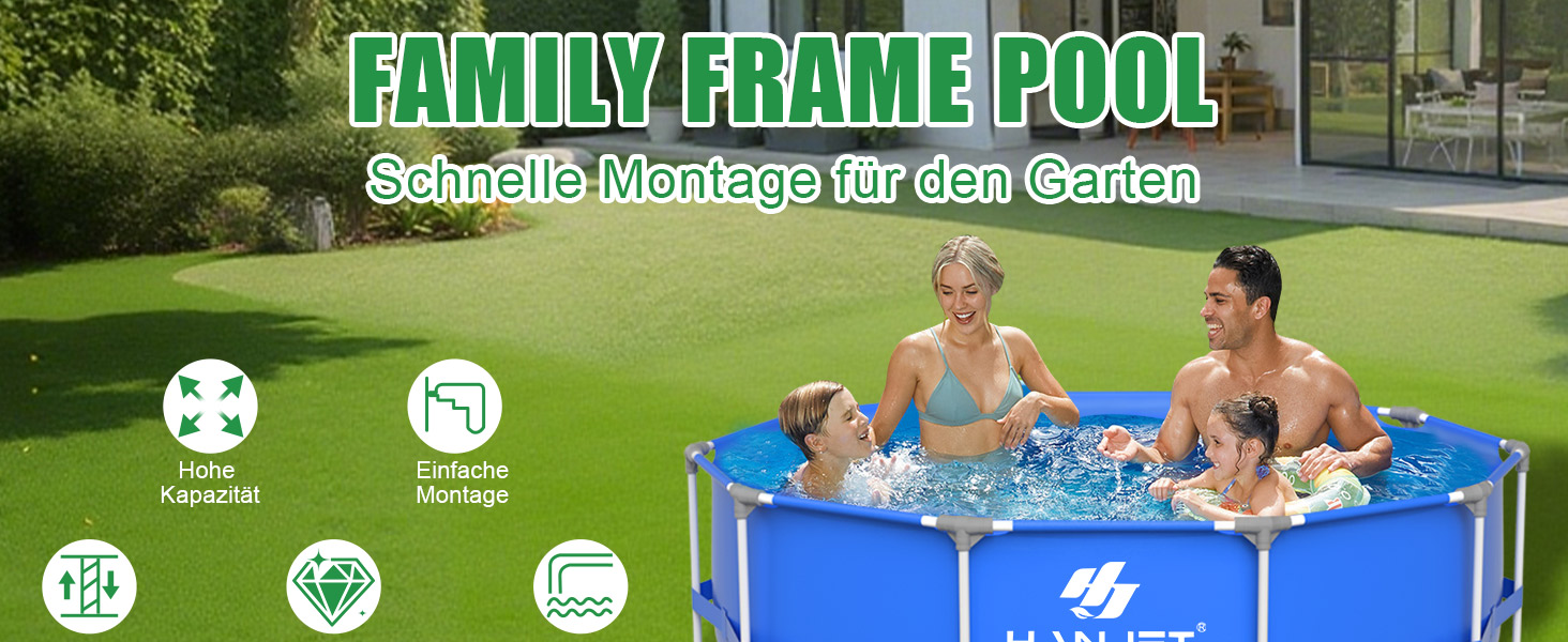 Басейн сталевий каркасний блакитний 305x76 см для дачі та саду