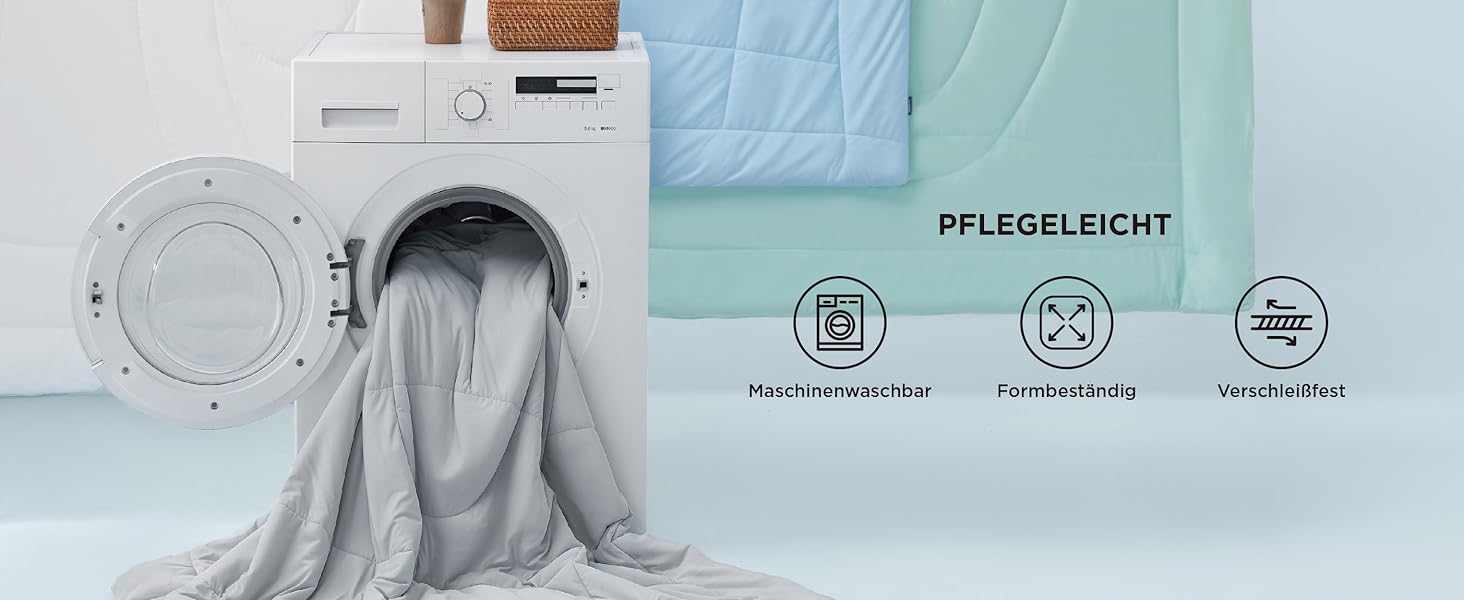 Ковдра BEDSURE 135x200 см, 4-сезонна, стеганий ковдра без наволочки, 300 GSM, для алергіків, сірий/світло-сірий, тепла, м'яка, блакитний (150x200 см)