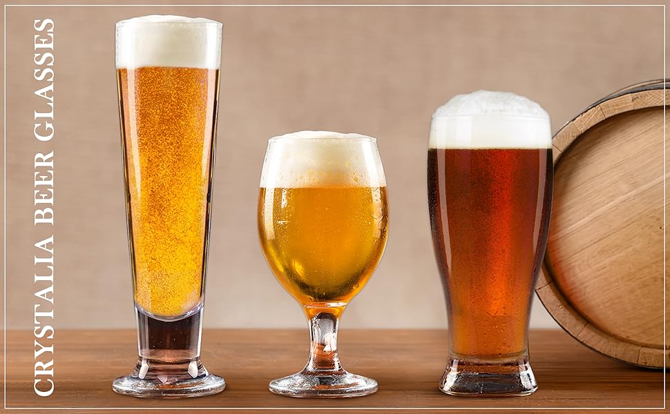 Volarium CRYSTALIA Luxus: Набір з 6 келихів для пива, 400 мл, без свинцю, келихи для крафтового пива, IPA, бельгійського стилю