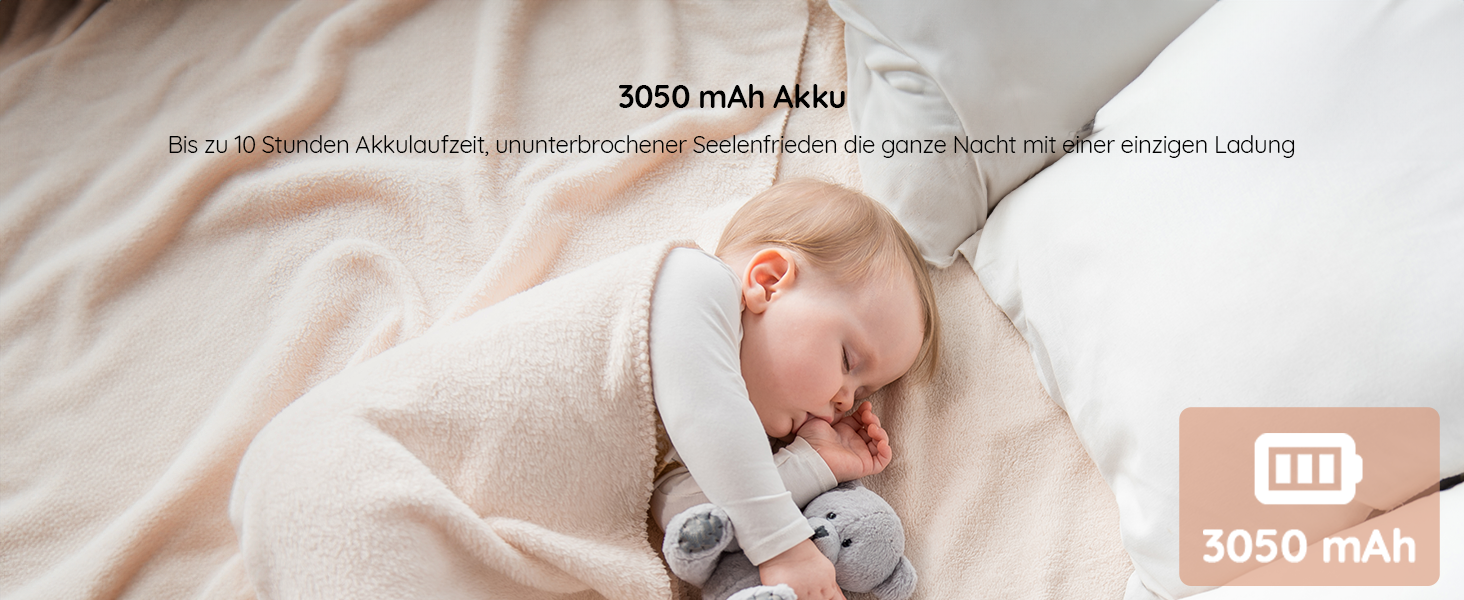 BOIFUN Дитячий відеоняня з камерою, 5' 720P IPS, без Wi-Fi, нічне бачення 360°, датчик шуму/температури, двосторонній зв'язок, радіус дії 300м, Plug & Play, акумулятор 3050mAh, колискові