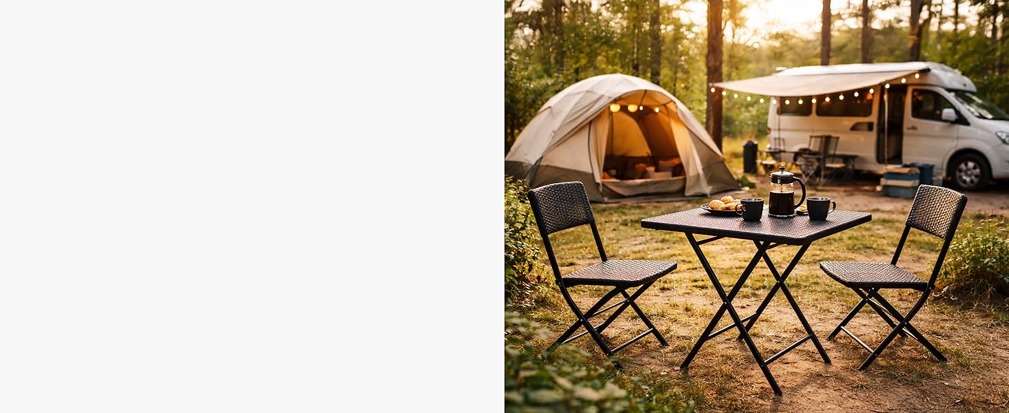 Складаний стіл Floordirekt Kobe для буфета, саду, тераси, балкона та кемпінгу - 183x76 см