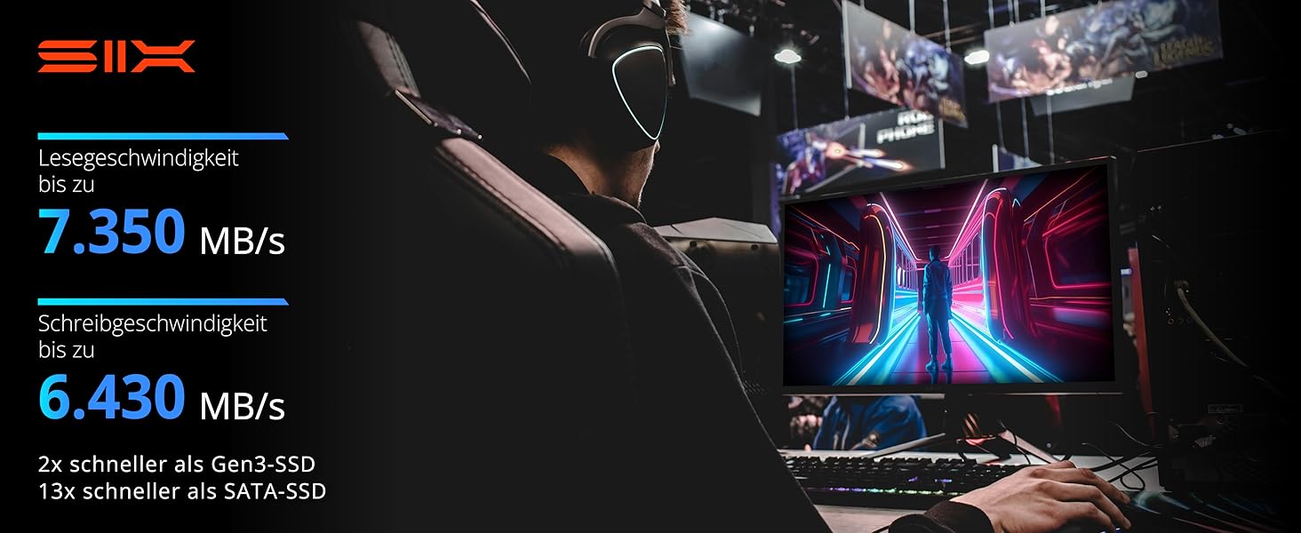 SSD NVMe M.2 PCIe 4.0 2TB X7400 з радіатором - для ігор, PS5, ноутбук, ПК