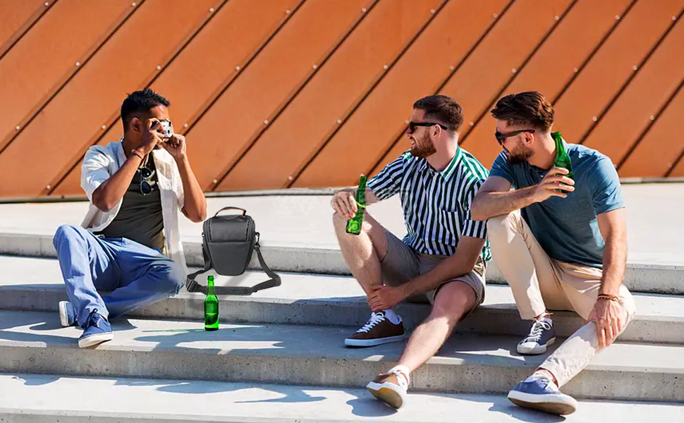 Чохол для камери HIUOUIH: сумка для дзеркальної фотокамери, системної камери, 26 x 19 x 15 см, чорний